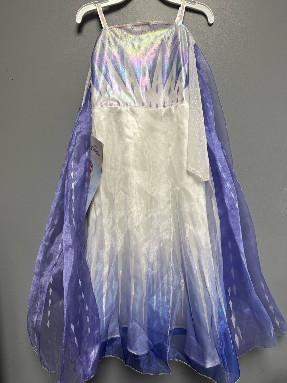 Disney Girls' Iridescent White and Purple Elsa Costume Dress size 7-8 - Picture 1 of 13